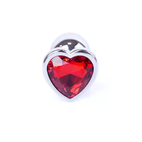 Plug-Jewellery Silver Heart PLUG- Red