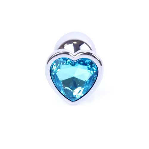 Plug-Jewellery Silver Heart PLUG- Light Blue