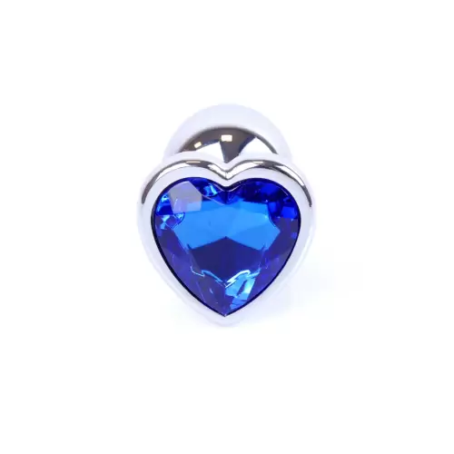 Plug-Jewellery Silver Heart PLUG- Dark Blue