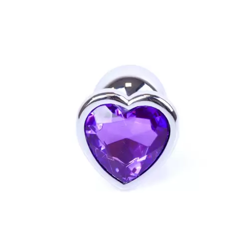 Plug-Jewellery Silver Heart PLUG- Purple