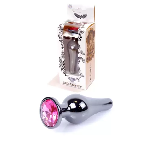 Plug-Jewellery Dark Silver BUTT PLUG- Pink