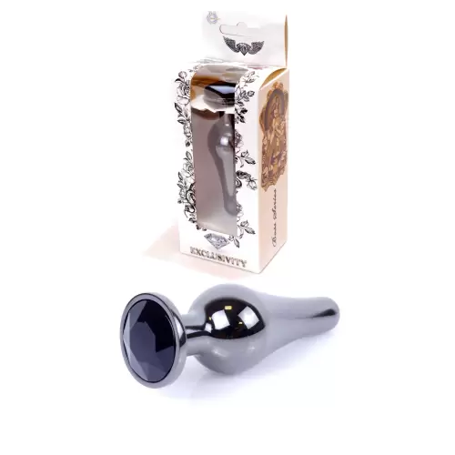 Plug-Jewellery Dark Silver BUTT PLUG- Black