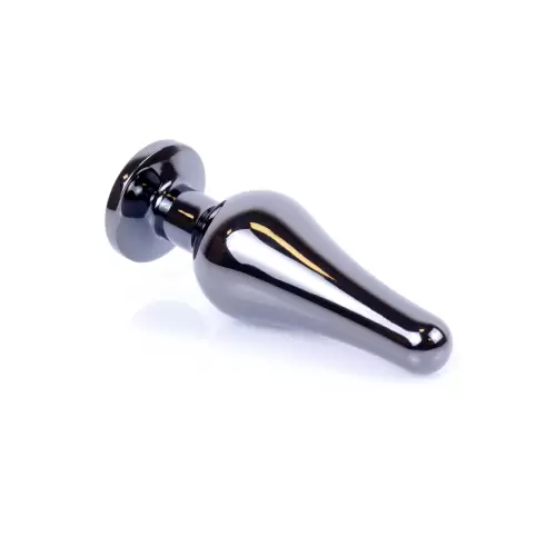 Plug-Jewellery Dark Silver BUTT PLUG- Clear