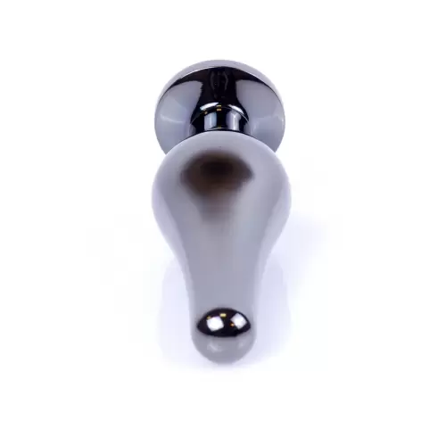 Plug-Jewellery Dark Silver BUTT PLUG- Clear