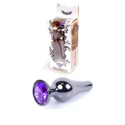 Plug-Jewellery Dark Silver BUTT PLUG- Purple