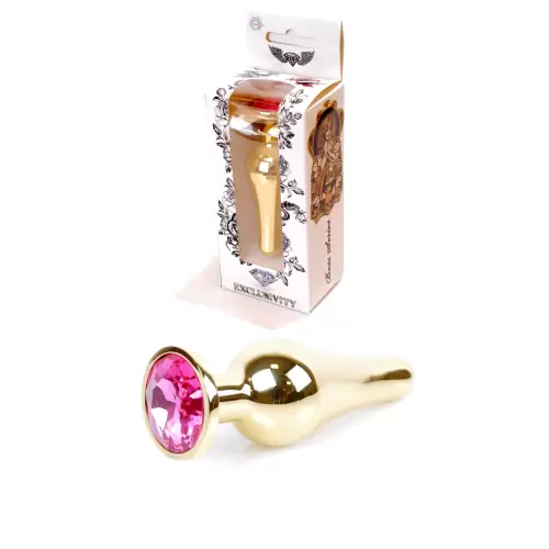 Plug-Jewellery Gold BUTT PLUG- Pink