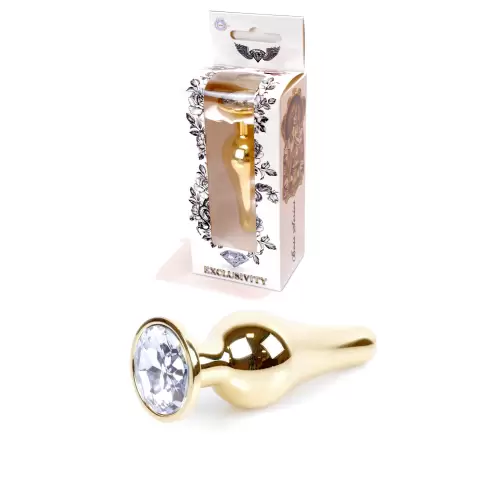 Plug-Jewellery Gold BUTT PLUG- Clear