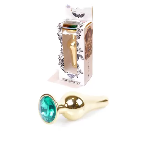 Plug-Jewellery Gold BUTT PLUG- Green