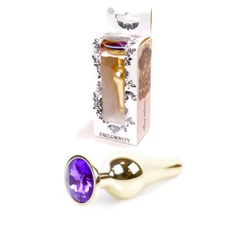 Plug-Jewellery Gold BUTT PLUG- Purple