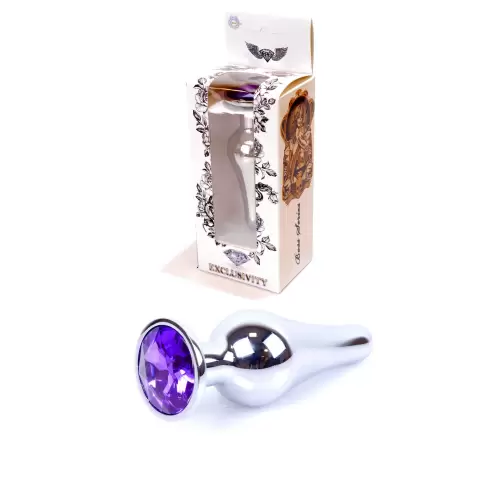 Plug-Jewellery Silver BUTT PLUG- Purple