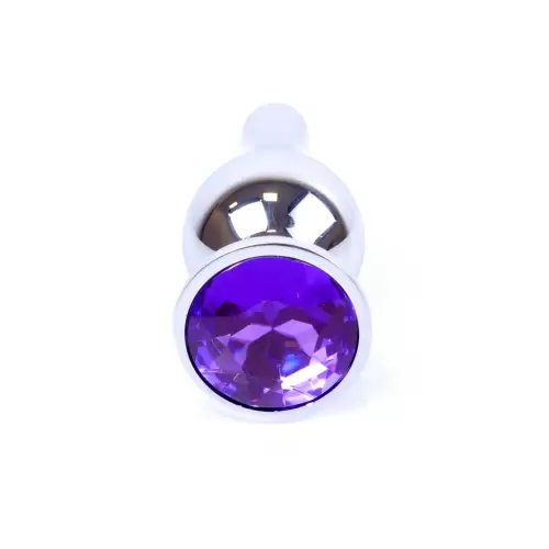 Plug-Jewellery Silver BUTT PLUG- Purple
