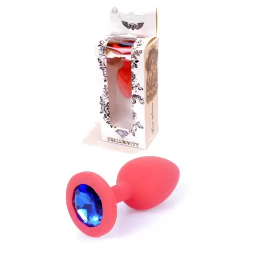 Plug-Jewellery Red Silicon PLUG Small- Blue Diamond