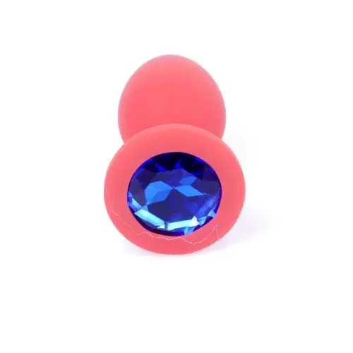 Plug-Jewellery Red Silicon PLUG Small- Blue Diamond