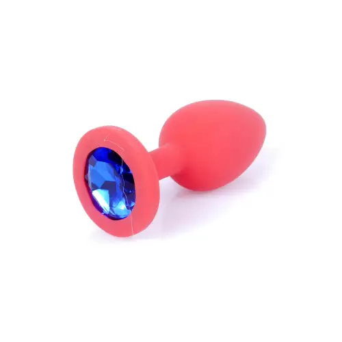 Plug-Jewellery Red Silicon PLUG Small- Blue Diamond