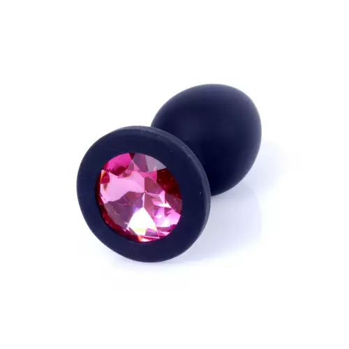 Plug-Jewellery Black Silicon PLUG Small- Pink Diamond