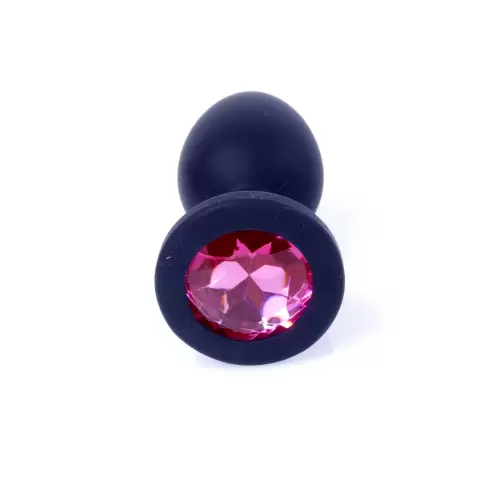 Plug-Jewellery Black Silicon PLUG Small- Pink Diamond