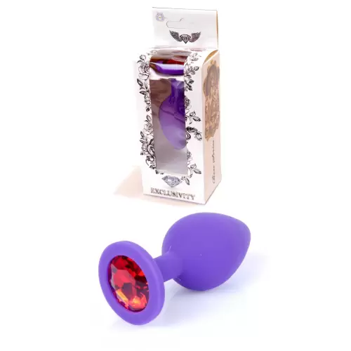 Plug-Jewellery Purple Silicon PLUG Medium- Red Diamond