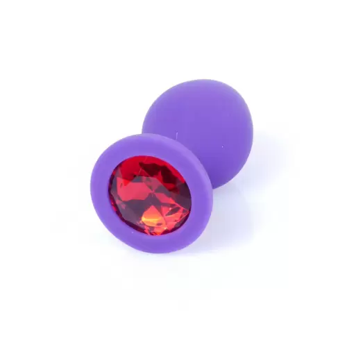 Plug-Jewellery Purple Silicon PLUG Medium- Red Diamond