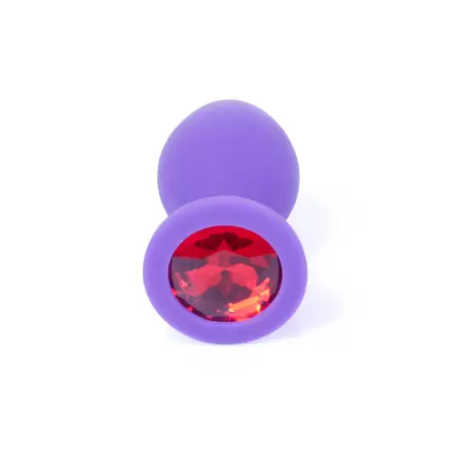 Plug-Jewellery Purple Silicon PLUG Medium- Red Diamond