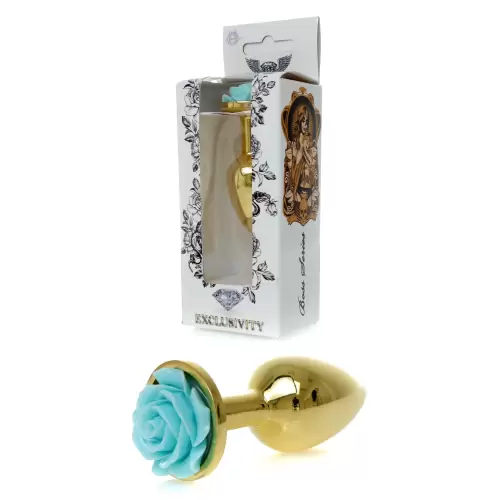 Plug-Jewellery Gold PLUG ROSE- Light Blue