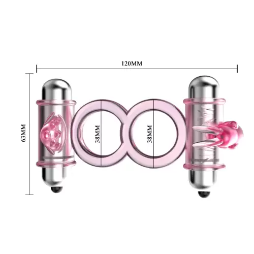 BAILE - BUNNY SNUGGLES COCK CLIT RING, 10 vibration functions