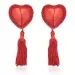 Bielizna-Heart Nipples Tassels RED