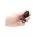 Regular Ribbed Diamond Heart Plug - Black