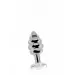 Ribbed Diamond Plug - 2.75 Inch - Silver
