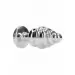 Ribbed Diamond Plug - 2.75 Inch - Silver