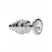 Ribbed Diamond Plug - 3.15 Inch - Silver