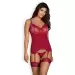 Bielizna-Rosalyne gorset i stringi czerwony S/M