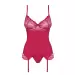 Bielizna-Rosalyne gorset i stringi czerwony S/M