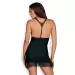 Bielizna-Chiccanta koszulka i stringi czarna S/M