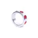 Pierścień-Metal Cock Ring with Red Diamonds Small
