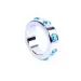 Pierścień-Metal Cock Ring with Light Blue Diamonds Medium