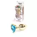 Plug-Jewellery Gold Heart PLUG- Light Blue