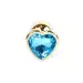Plug-Jewellery Gold Heart PLUG- Light Blue