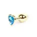Plug-Jewellery Gold Heart PLUG- Light Blue