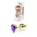 Plug-Jewellery Gold Heart PLUG- Purple