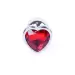 Plug-Jewellery Silver Heart PLUG- Red