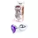 Plug-Jewellery Silver Heart PLUG- Purple