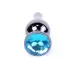 Plug-Jewellery Dark Silver BUTT PLUG- Light Blue