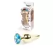 Plug-Jewellery Gold BUTT PLUG- Light Blue