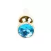 Plug-Jewellery Gold BUTT PLUG- Light Blue