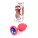 Plug-Jewellery Red Silicon PLUG Small- Blue Diamond