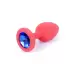 Plug-Jewellery Red Silicon PLUG Small- Blue Diamond