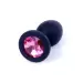 Plug-Jewellery Black Silicon PLUG Small- Pink Diamond
