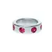 Pierścień-Metal Cock Ring with Pink Diamonds Medium