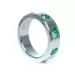 Pierścień-Metal Cock Ring with Green Diamonds Large
