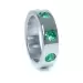 Pierścień-Metal Cock Ring with Green Diamonds Large